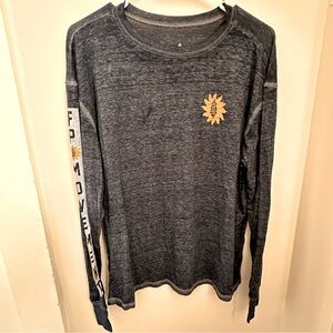 Blue Free People Movement burnout long sleeve tee